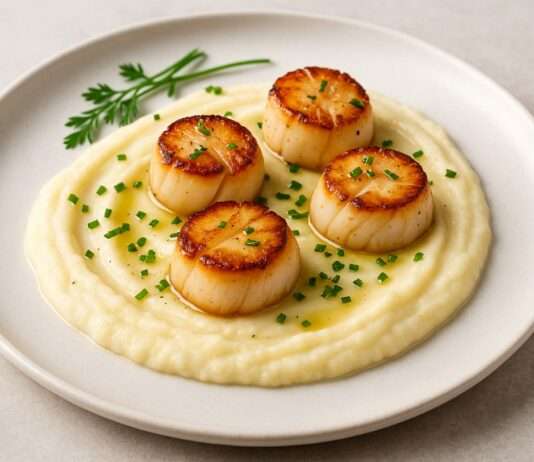 Jakobsmuscheln auf Pastinakenpüree Jakobsmuscheln-auf-Pastinakenpüree