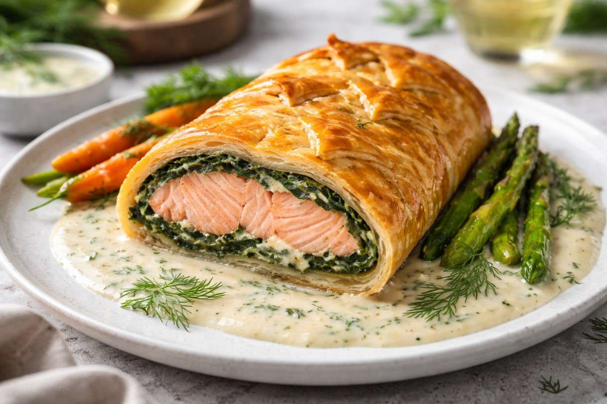Lachs-Wellington mit Dillschaum – Das moderne Festtagsgericht mit französischem Flair