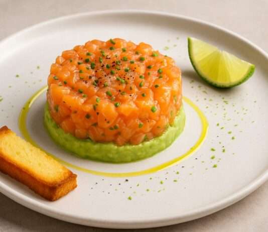Lachstatar mit Avocado & Limette – Modernes französisches Weihnachtsgericht Lachstatar-mit-Avocado-&-Limette