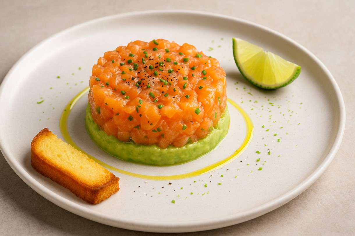 Lachstatar mit Avocado & Limette – Modernes französisches Weihnachtsgericht
