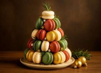 Macaron-Turm mit winterlichen Füllungen Macaron-Turm-mit-winterlichen-Füllungen