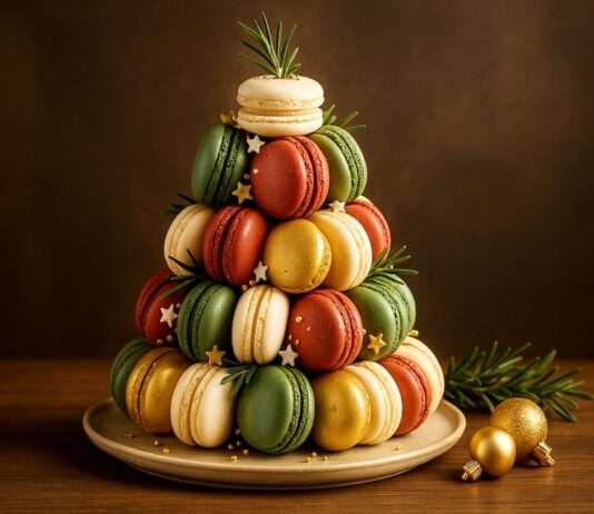 Macaron-Turm mit winterlichen Füllungen Macaron-Turm-mit-winterlichen-Füllungen