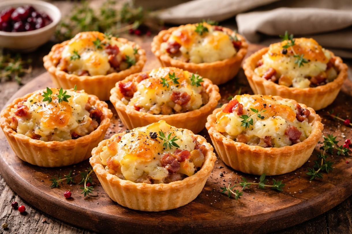 Mini-Tarte Tartiflette im Fingerfood-Style