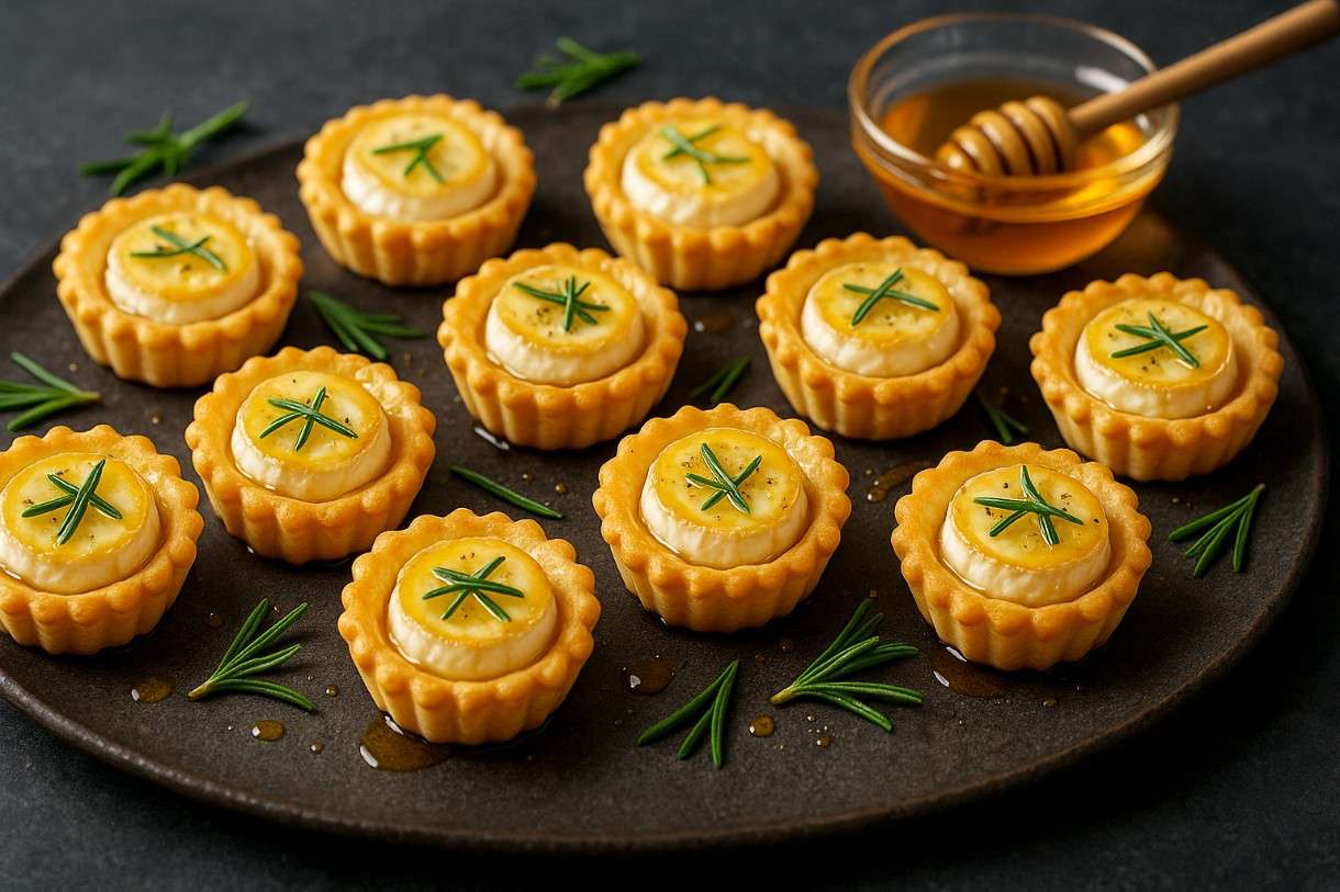 Mini-Tartelettes mit Ziegenkäse & Honig