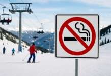 Zigarettenverbot auf den Skipisten – Frankreich zieht eine klare Linie Rauchverbot_Skigebiet_Illustration