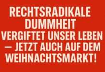 Kommentar: Rechtsradikale Dummheit vergiftet unser Leben – jetzt auch auf dem Weihnachtsmarkt! Rechtsradikale-Provokation_Weihnachtsmarkt_Illustration