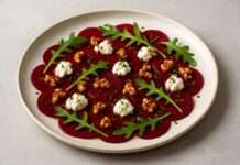 Rote-Bete-Carpaccio mit Ziegenfrischkäse & Walnüssen Rote-Bete-Carpaccio-mit-Ziegenfrischkäse-&-Walnüssen