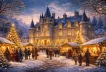 Weihnachten im Schloss – wie alte Mauern ums Überleben kämpfen Schloss_Weihnachtsmarkt_Illustration