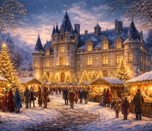 Weihnachten im Schloss – wie alte Mauern ums Überleben kämpfen Schloss_Weihnachtsmarkt_Illustration