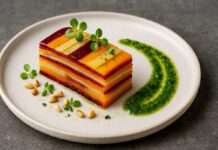 Vegetarisches Millefeuille mit Wurzelgemüse & Kräuteröl Vegetarisches-Millefeuille-mit-Wurzelgemüse-&-Kräuteröl