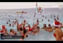 Mit Weihnachtsmütze ins Mittelmeer – warum Nizza auch im Dezember badet Winterbaden_Nizza_ScreenFTV