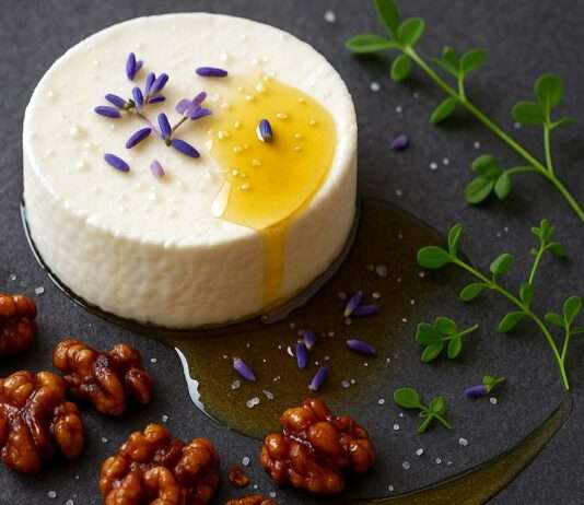 Fromage à la mode: Ziegenkäse mit Lavendelhonig & kandierten Nüssen Ziegenkäse-mit-Lavendelhonig-&-kandierten-Nüssen