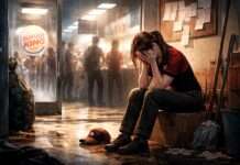 Wenn der Arbeitsplatz zur seelischen Sackgasse wird Burger-King_Angestellte_Verzweiflung_Illustration