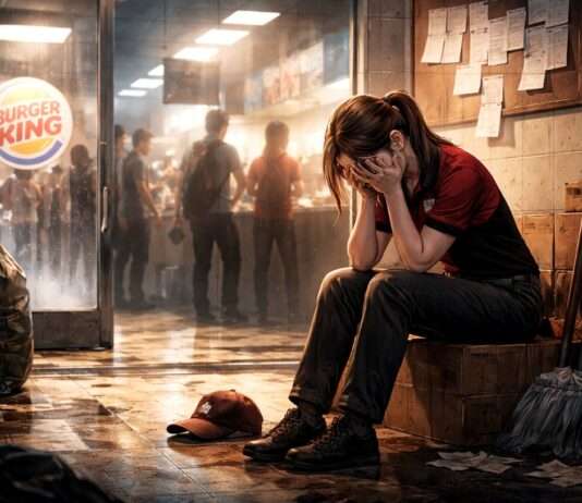 Wenn der Arbeitsplatz zur seelischen Sackgasse wird Burger-King_Angestellte_Verzweiflung_Illustration