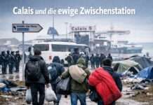 Calais, die ewige Zwischenstation Calais_Migranten_Lager_Illustration