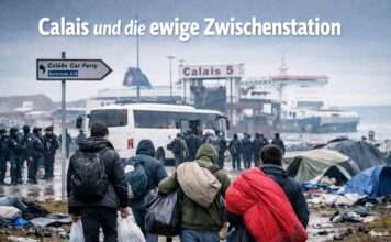 Calais, die ewige Zwischenstation Calais_Migranten_Lager_Illustration