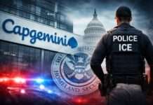 Capgemini unter Druck: Wie ein US-Vertrag die ethischen Grenzen europäischer Technologiekonzerne aufzeigt Capgemini_ICE_Vertrag_Illustration