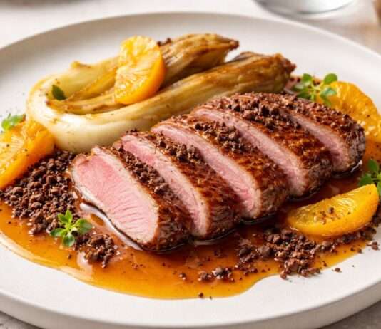 Der Februar in der französischen Küche – Entenbrust à l’orange mit Kakaobohnenerde Entenbrust-à-l-orange-mit-Kakaobohnenerde