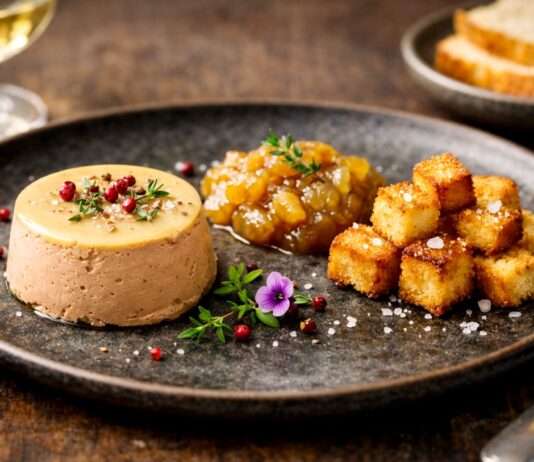 Entenleber-Parfait mit Birnen-Chutney und Brioche-Croutons Entenleber-Parfait-mit-Birnen-Chutney-und-Brioche-Croutons