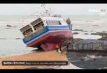 Sieben Männer, eine Nacht, ein Schiff auf Grund – und das Dröhnen der Rotoren über der Vendée Fischerboot-gestrandet_ScreenFTV