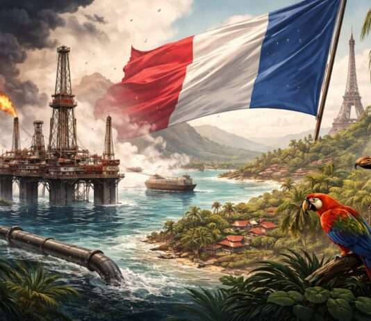 Zurück in die Tiefe? Frankreich diskutiert um die Zukunft fossiler Energien in seinen Überseegebieten Fossile-Energie_Frankreich_Übersee_Illustration