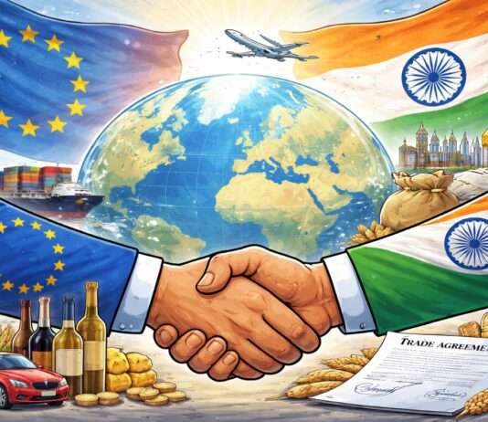 „Zwei Milliarden Konsumenten, ein Abkommen“ – Wie das neue Freihandelsabkommen zwischen EU und Indien die Weltwirtschaft neu ordnet Freihandelsabkommen_Indien_EU_Illustration