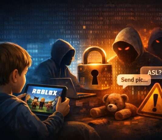 „Ein Tummelplatz für Täter“ – warum die Warnung vor „Roblox“ Eltern aufhorchen lassen muss Gefahr-für-Kinder_Illustration