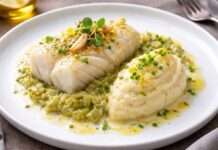 Kabeljau-Confit mit Lauchfondue und Kartoffel-Brandade Kabeljau-Confit-mit-Lauchfondue-und-Kartoffel-Brandade