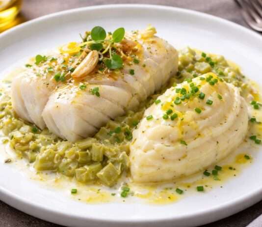 Kabeljau-Confit mit Lauchfondue und Kartoffel-Brandade Kabeljau-Confit-mit-Lauchfondue-und-Kartoffel-Brandade