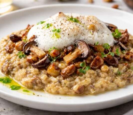 Maroni-Risotto mit Pilzen und Parmesan-Espuma Maroni-Risotto-mit-Pilzen-und-Parmesan-Espuma