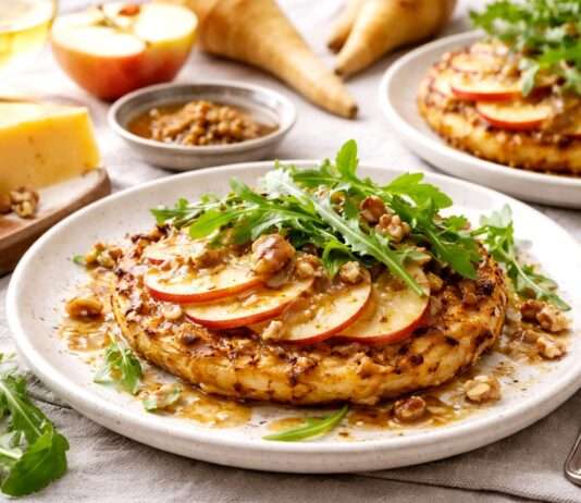 Genuss im Winter: Pastinaken-Galette mit Apfel, Comté & Walnuss-Vinaigrette Pastinaken-Galette-mit-Apfel