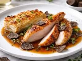 Epiphanie: Perlhuhn-Suprême mit Trüffeljus & Selleriegratin – französische Eleganz neu interpretiert Perlhuhn-Suprême-mit-Trüffeljus-&-Selleriegratin