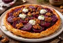 Rote-Bete-Tarte Tatin mit Ziegenkäse & karamellisierten Walnüssen Rote-Bete-Tarte-Tatin-mit-Ziegenkäse-&-karamellisierten-Walnüssen