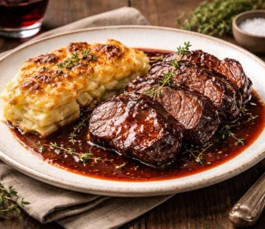 Schmorbraten vom Rind in Bordeaux mit Selleriegratin Schmorbraten-vom-Rind-in-Bordeaux-mit-Selleriegratin