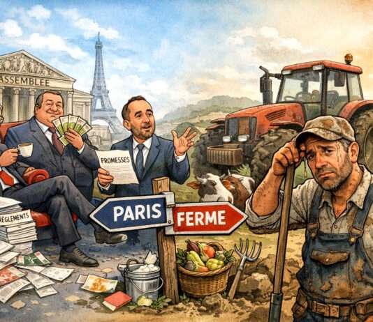 Kommentar: Wenn Paris so ackern würde wie seine Landwirte… Unproduktive_Politik_produktive_Landwirtschaft_Illustration