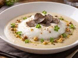 Velouté de Topinambour mit Trüffelschaum Velouté-de-Topinambour-mit-Trüffelschaum