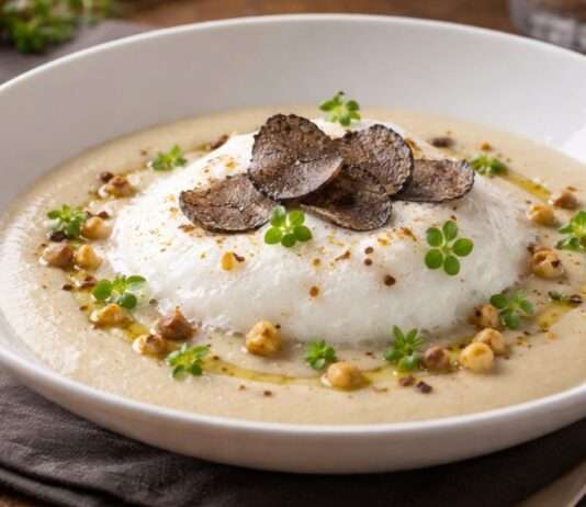 Velouté de Topinambour mit Trüffelschaum Velouté-de-Topinambour-mit-Trüffelschaum