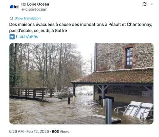 Als das Wasser kam: Wie Sturm Nils eine Kleinstadt in der Vendée einschloss Chantonnay_Überschwemmung_ScreenX