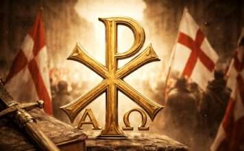 Zwischen Liturgie und Leitkultur: Wie das Christusmonogramm politisch aufgeladen wird Christusmonogramm-Politik_Illustration