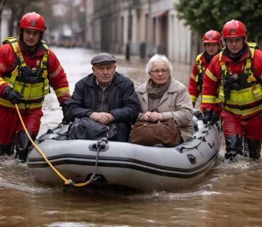 Wenn der Fluss die Geduld verliert – Cognac und Saintes im Ausnahmezustand Hochwasser-Evakuierung-Feuerwehr_Illustration