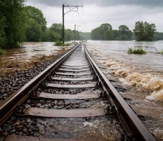 SNCF: Wenn die Loire anschwillt, gerät der Fahrplan ins Wanken Hochwasser-Gleise-SNCF_Illustration