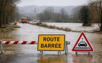 „Man kommt nicht durch, alles steht unter Wasser“ – Hochwasser schneidet Straßen in der Haute-Garonne ab Hochwasser_Überschwemmung_Illustration