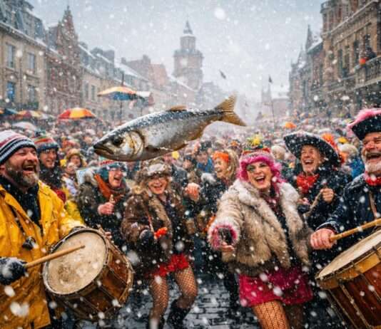 Carnaval de Dunkerque im Schnee – Wenn Tradition weiße Flügel bekommt Karneval-Dunkerque_Illustration