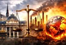 Klimahaftung vor Gericht – Der Pariser Prozess gegen TotalEnergies und die neue Ära unternehmerischer Verantwortung Klimawandel-Verantwortung-Wirtschaft-Justiz_Illustration