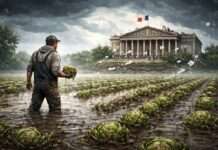 Kommentar: Realitätsverlust im Plenarsaal – Das Parlament lockert Umweltauflagen während die Felder absaufen Klimawandel-politischer-Realitätsverlust_Illustration