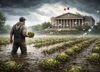 Kommentar: Realitätsverlust im Plenarsaal – Das Parlament lockert Umweltauflagen während die Felder absaufen Klimawandel-politischer-Realitätsverlust_Illustration