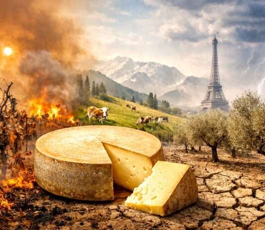 Wenn das Terroir ins Wanken gerät – Wie der Klimawandel Frankreichs AOPs herausfordert Klimawandel-zerstört-landwirtschaftliche-Tradition_Illustration
