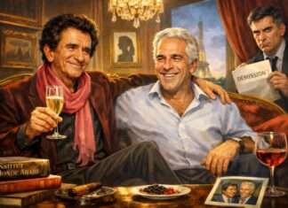 Kommentar: Ein bisschen Charme, ein bisschen Pädokriminalität – wo ist das Problem, mes amis? Lang-Epstein_Illustration