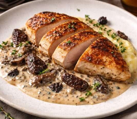 Der Februar in der französischen Küche – Perlhuhnbrust mit Morchelrahm und schwarzem Knoblauch Perlhuhnbrust-mit-Morchelrahm-und-schwarzem-Knoblauch