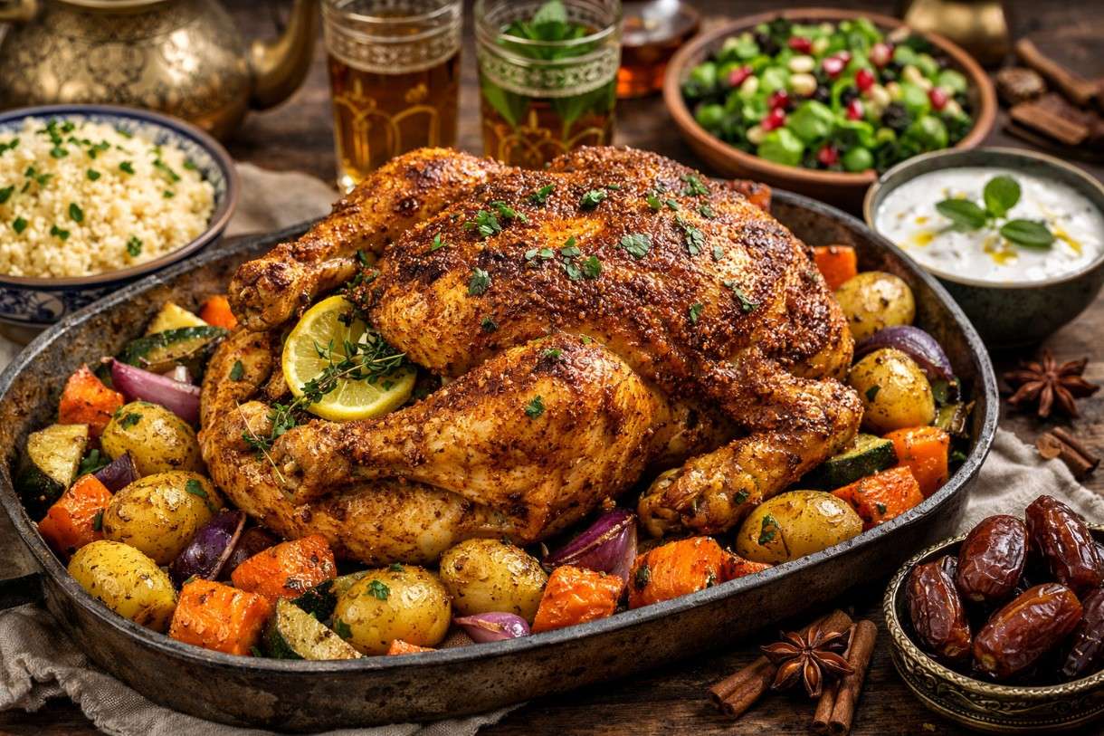Ramadan in der französischen Küche: Poulet rôti aux épices orientales – Wenn Paris auf Marrakesch trifft
